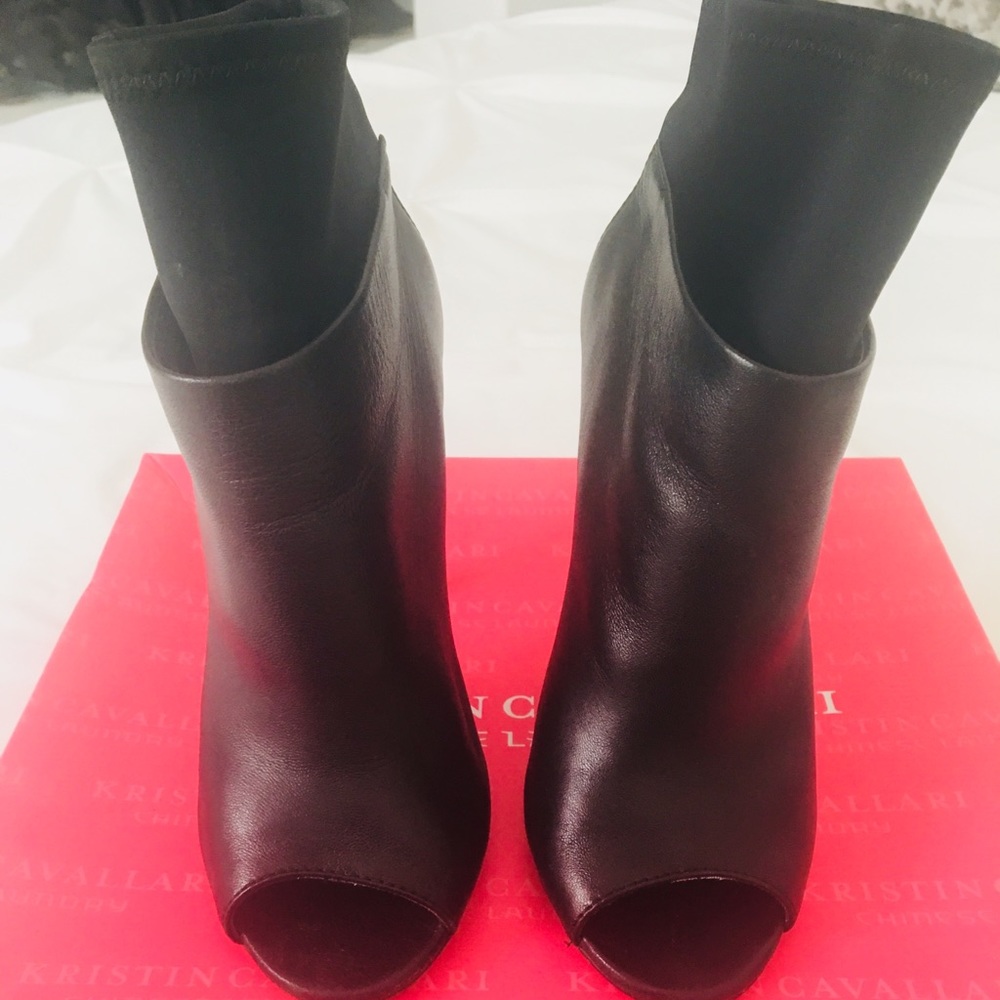 Kristen Cavallari Laney Sheep Nappa Black Bootie